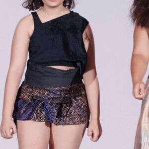 Stylish Kids' Black and Gold Skirt